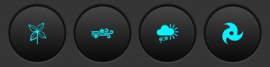 Set Pinwheel, Wind and snow, Cloudy with and Tornado icon. Vector.