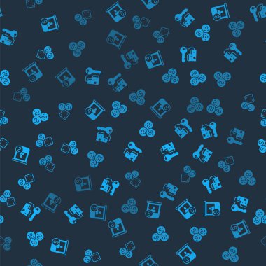 Set Casino chips exchange Winning house with key dollar and Game dice on seamless pattern. Vector.