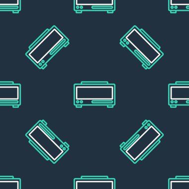 Çizgi Dijital Alarm Saati simgesi siyah arkaplanda izole edilmiş. Elektronik çalar saat. Zaman simgesi. Vektör.