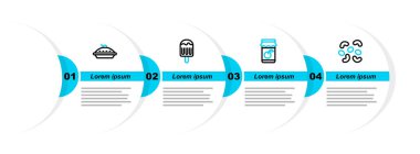 Set line Jelly candy Jam jar Ice cream and Homemade pie icon. Vector.