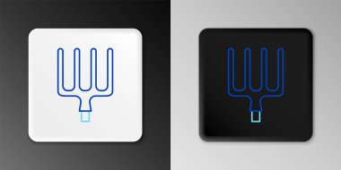 Line Garden yabası simgesi gri arkaplanda izole edildi. Bahçe çatalı işareti. Bahçecilik, tarım, çiftçilik aleti. Renkli taslak konsepti. Vektör