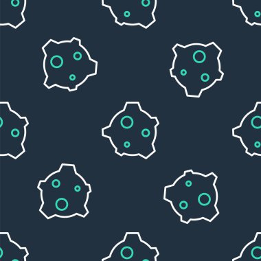 Çizgi göktaşı simgesi siyah arkaplanda izole edilmiş. Vektör