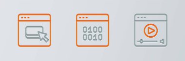 Set line Online play video, Browser files and Binary code icon. Vector