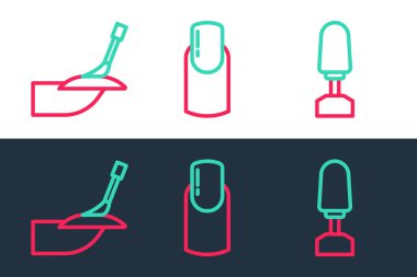 Set line Milling cutter for manicure, Manicure and Nail icon. Vector