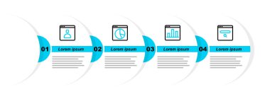 Satır Arama Motoru Grafik bilgisini ayarla ve hesap ekranı simgesi oluştur. Vektör.