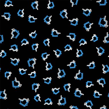 İkame simgesinin artan maliyeti siyah arkaplanda izole edilmiş pürüzsüz desen. Gayrimenkul fiyatları yükseliyor. Konut grafiği artıyor. Vektör