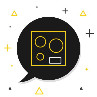 Elektrik hattı soba simgesi beyaz arkaplanda izole edildi. Mutfak tabelaları. Dört daire ocağı olan bir hob. Renkli taslak konsepti. Vektör