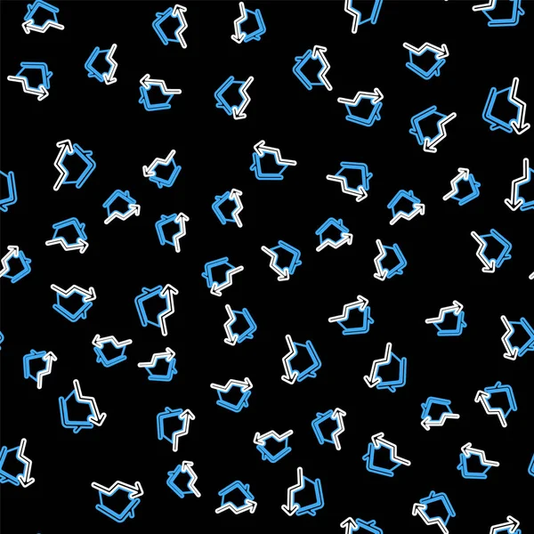 İkame simgesinin artan maliyeti siyah arkaplanda izole edilmiş pürüzsüz desen. Gayrimenkul fiyatları yükseliyor. Konut grafiği artıyor. Vektör