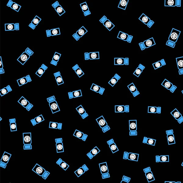 Çizgi basketbol bileti ikonu siyah arka planda izole edilmiş kusursuz desen. Vektör