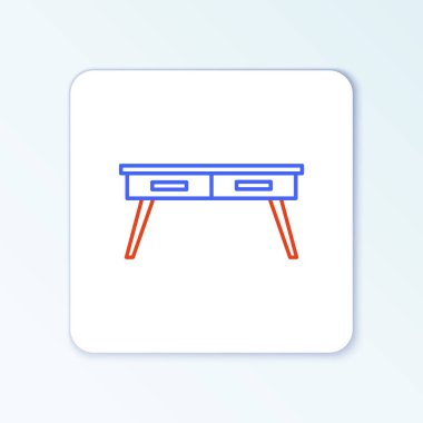 Hat ofisi masa simgesi beyaz arkaplanda izole edildi. Renkli taslak konsepti. Vektör