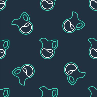 Süt ikonlu çizgi sürahisi siyah arka planda izole edilmiş. Süt için çaydanlık. Süt içen cam sürahi. Vektör