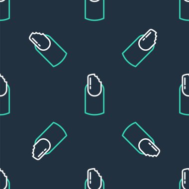 Kırık tırnak simgesi siyah arkaplanda izole edilmiş. Tırnağı çatlamış. Vektör