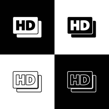 HD film, bant, çerçeve simgesini siyah beyaz arkaplanda ayır. Vektör.