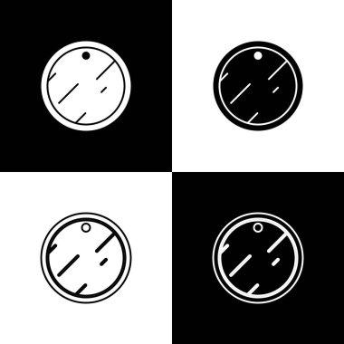 Kesme tahtası simgesini siyah beyaz arkaplanda izole et. Kesme tahtası sembolü. Vektör.