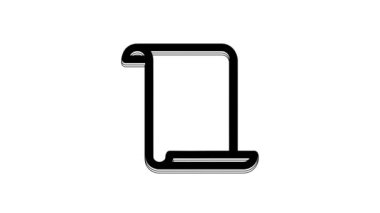 Black Paper scroll icon isolated on white background. Canvas scroll sign. 4K Video motion graphic animation.