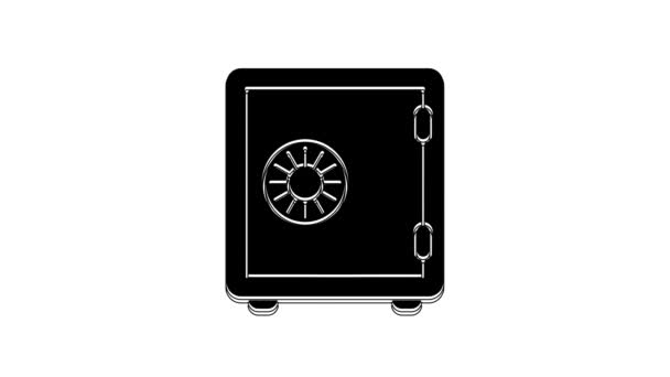 Black Safe Icon Isolated White Background Door Safe Bank Vault — Stock Video