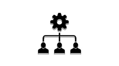 Black Lead management icon isolated on white background. 4K Video motion graphic animation.
