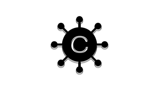 Black Copywriting Network Icon Isolated White Background Content Networking Symbol — Wideo stockowe