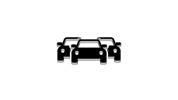 Black Cars Icon Isolated White Background Video Motion Graphic Animation — Vídeo de Stock
