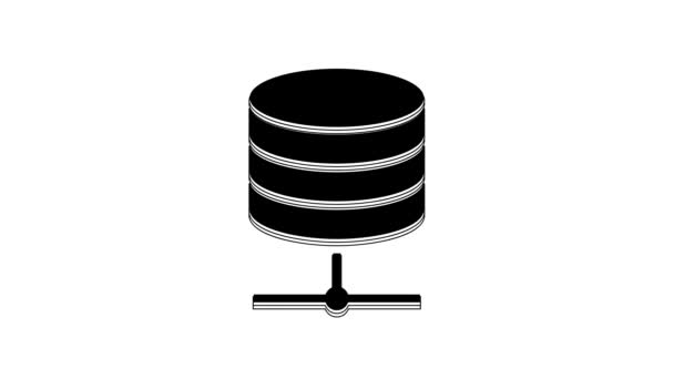Black Server Data Web Hosting Icône Isolée Sur Fond Blanc — Video