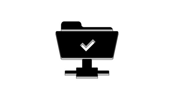 Schwarzer Ftp Betrieb Erfolgreiches Symbol Auf Weißem Hintergrund Softwareupdate Übertragungsprotokoll — Stockvideo