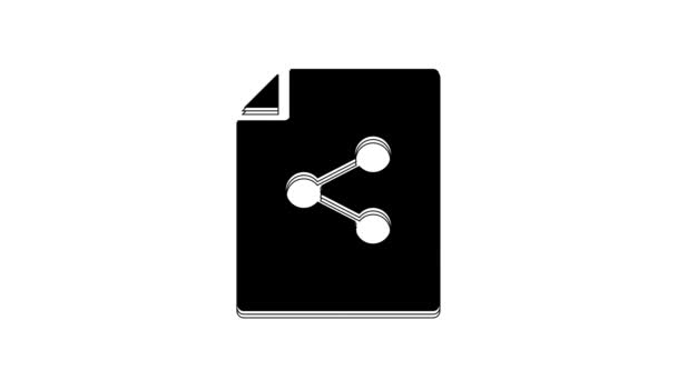 Black Share File Icon Isolated White Background File Sharing File — Wideo stockowe