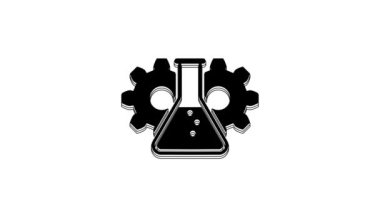 Black Bioengineering icon isolated on white background. Element of genetics and bioengineering icon. Biology, molecule, chemical icon. 4K Video motion graphic animation.