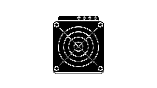 Black Asic Miner Icon Isolated White Background Cryptocurrency Mining Equipment — Vídeos de Stock