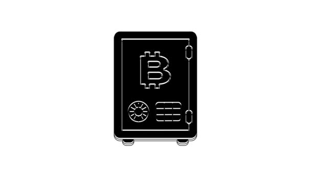 Black Proof Stake Icon Isolated White Background Cryptocurrency Economy Finance — Stockvideo