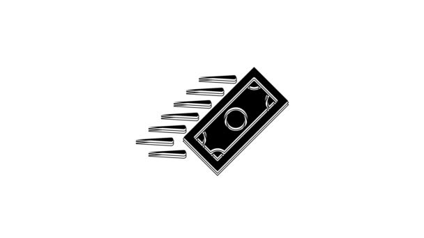 Black Fast Payments Icon Isolated White Background Fast Money Transfer — Stok video