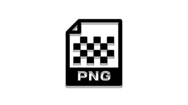 Black PNG file document. Download png button icon isolated on white background. PNG file symbol. 4K Video motion graphic animation.