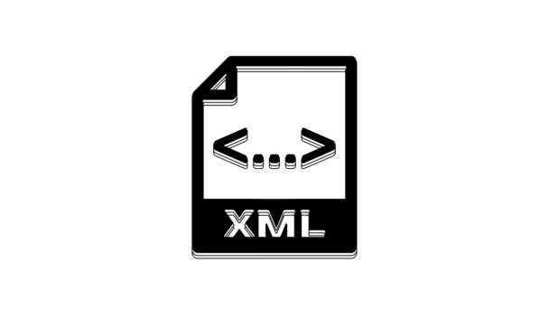 Black Xml File Document Download Xml Button Icon Isolated White — Stock video