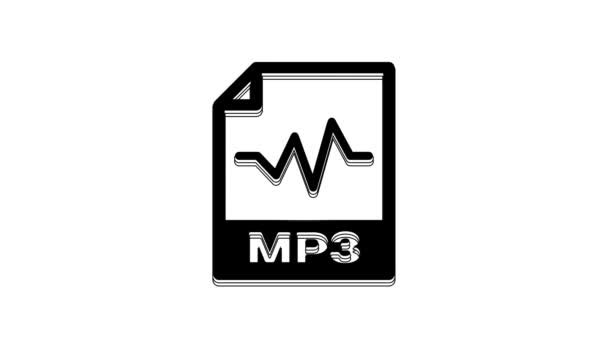 Black Mp3 File Document Download Mp3 Button Icon Isolated White — Stock Video