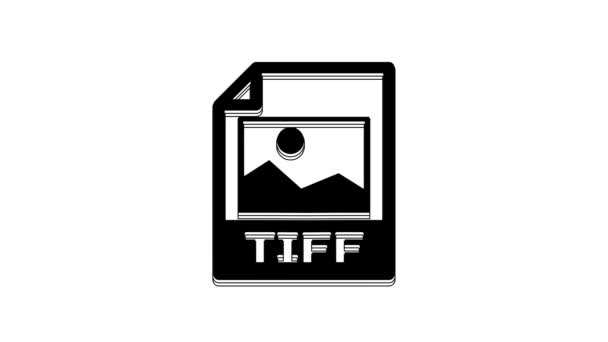Black Tiff File Document Download Tiff Button Icon Isolated White — Vídeo de stock