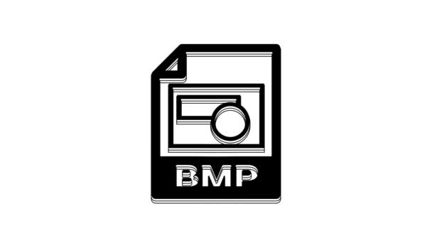 Siyah Bmp Dosya Dökümanı Beyaz Arkaplanda Bmp Düğmesi Simgesi Indir — Stok video