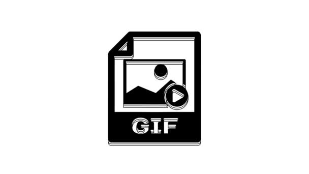 Black Gif File Document Download Gif Button Icon Isolated White — Stock video