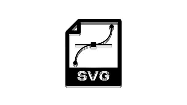 Black Svg File Document Download Svg Button Icon Isolated White — ストック動画