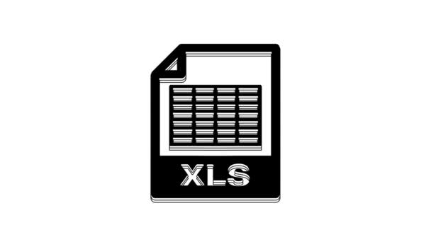 Documento Archivo Xls Negro Descargar Icono Del Botón Xls Aislado — Vídeos de Stock