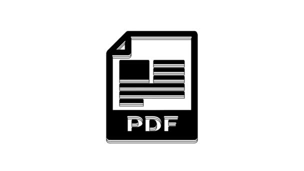 Siyah Pdf Dosya Belgesi Beyaz Arkaplanda Pdf Simgesi Indir Pdf — Stok video