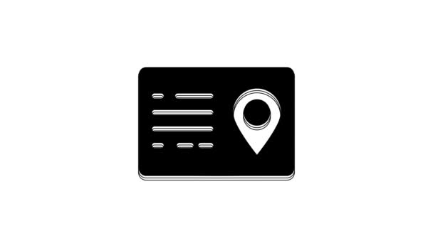 Black Address Book Icon Isolated White Background Telephone Directory Video — Video Stock