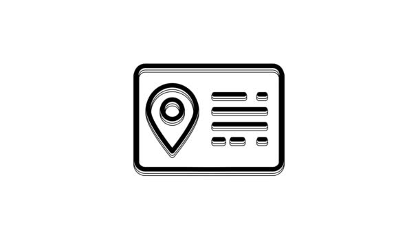 Black Address Book Line Icon Isolated White Background Telephone Directory — 图库视频影像