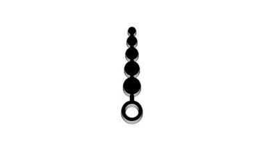 Black Anal beads icon isolated on white background. Anal balls sign. Fetish accessory. Sex toy for men and woman. 4K Video motion graphic animation.