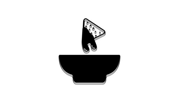 Black Nachos Plate Icon Isolated White Background Tortilla Chips Nachos — стоковое видео