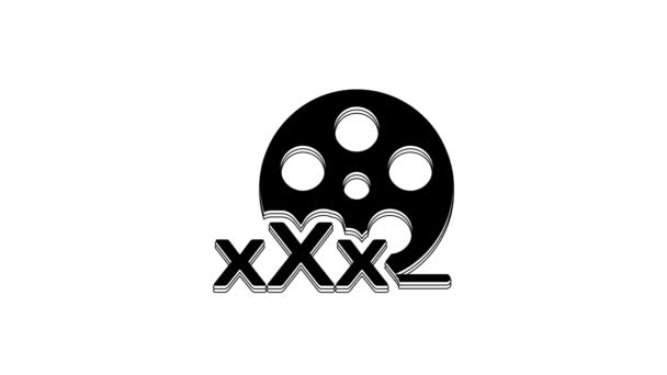 Black Film Reel Inscription Sex Icon Isolated White Background Age — Stock Video