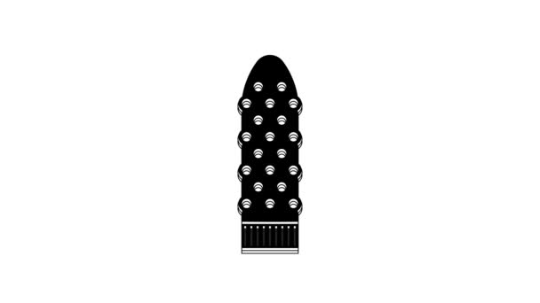 Black Dildo Vibrator Sex Games Icon Isolated White Background Sex — Stockvideo