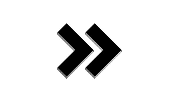 黑色箭头图标隔离在白色背景上 箭头的方向符号 导航指针标志 4K视频运动图形动画 — 图库视频影像
