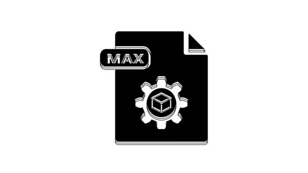Black Max File Document Download Max Button Icon Isolated White — ストック動画