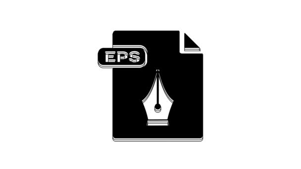 Zwart Eps Bestandsdocument Download Eps Knop Pictogram Geïsoleerd Witte Achtergrond — Stockvideo