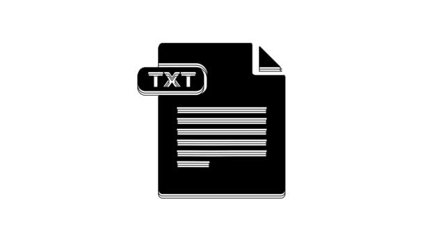 黑色Txt文件 下载在白色背景上隔离的Txt按钮图标 文本文件扩展名 4K视频运动图形动画 — 图库视频影像