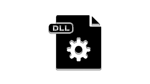 Black Dll File Document Download Dll Button Icon Isolated White — 비디오